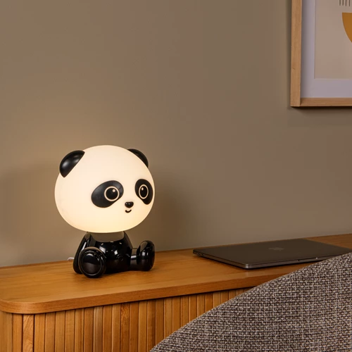 Lucide DODO PANDA - Tafellamp Kinderkamer - LED 3 StepDim - 1x3W 4000K - Zwart - sfeer 1